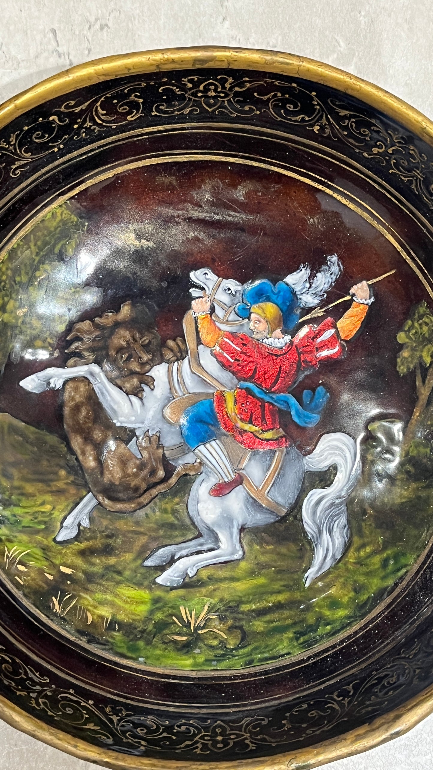 1860 Antiques French Limoges Enamel Charger