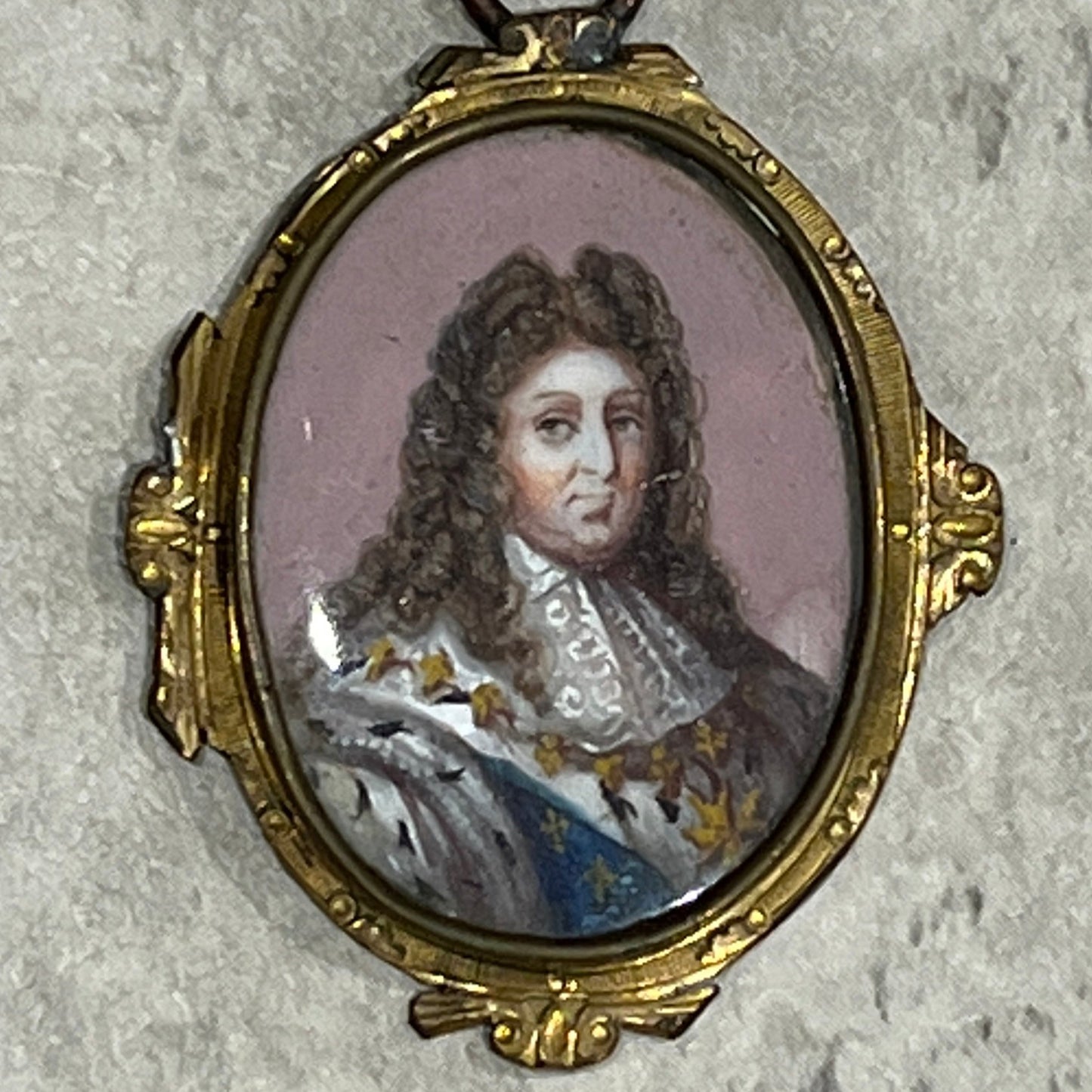 King Louis XIV French Enamel Miniature Late 18th century