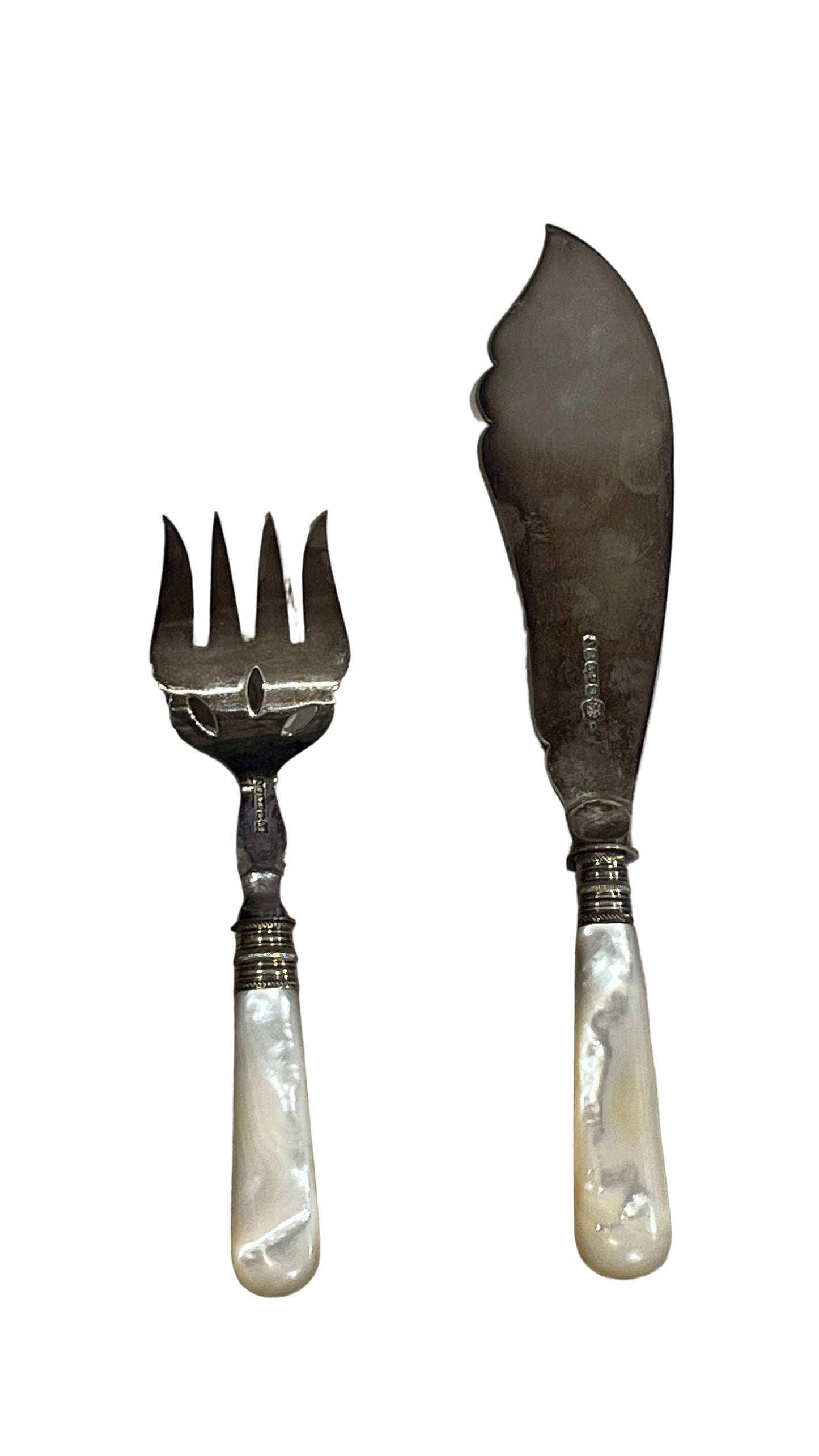 A Pair of Victorian Mother of Pearl Fork & Knife