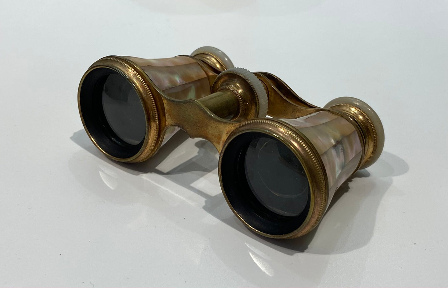 Vintage 19th Century Mother of Pearl France Groos Binoculars with Bee Stamp Case