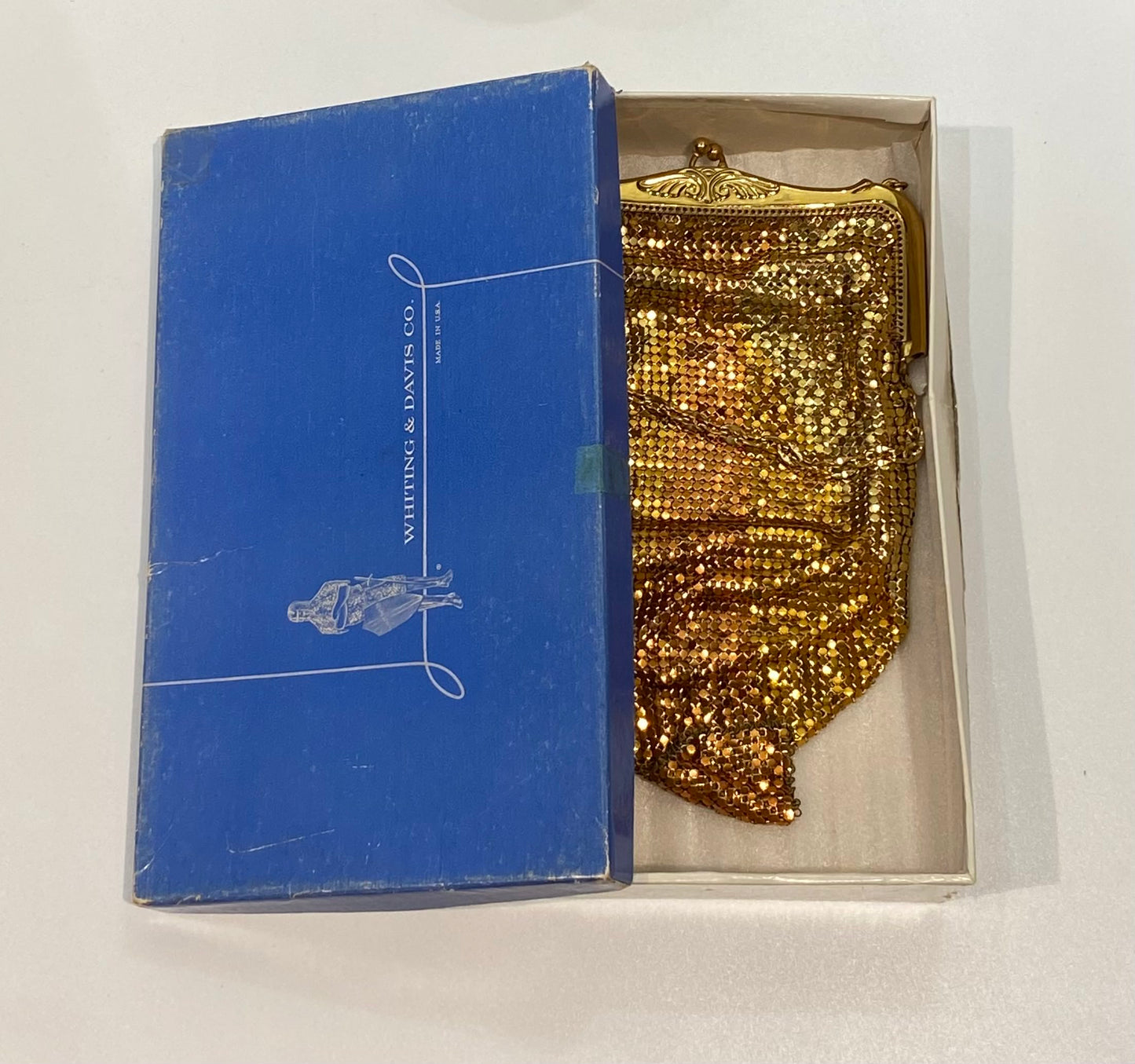 Vintage Whiting & Davis Colour Mesh Purse with Original Box