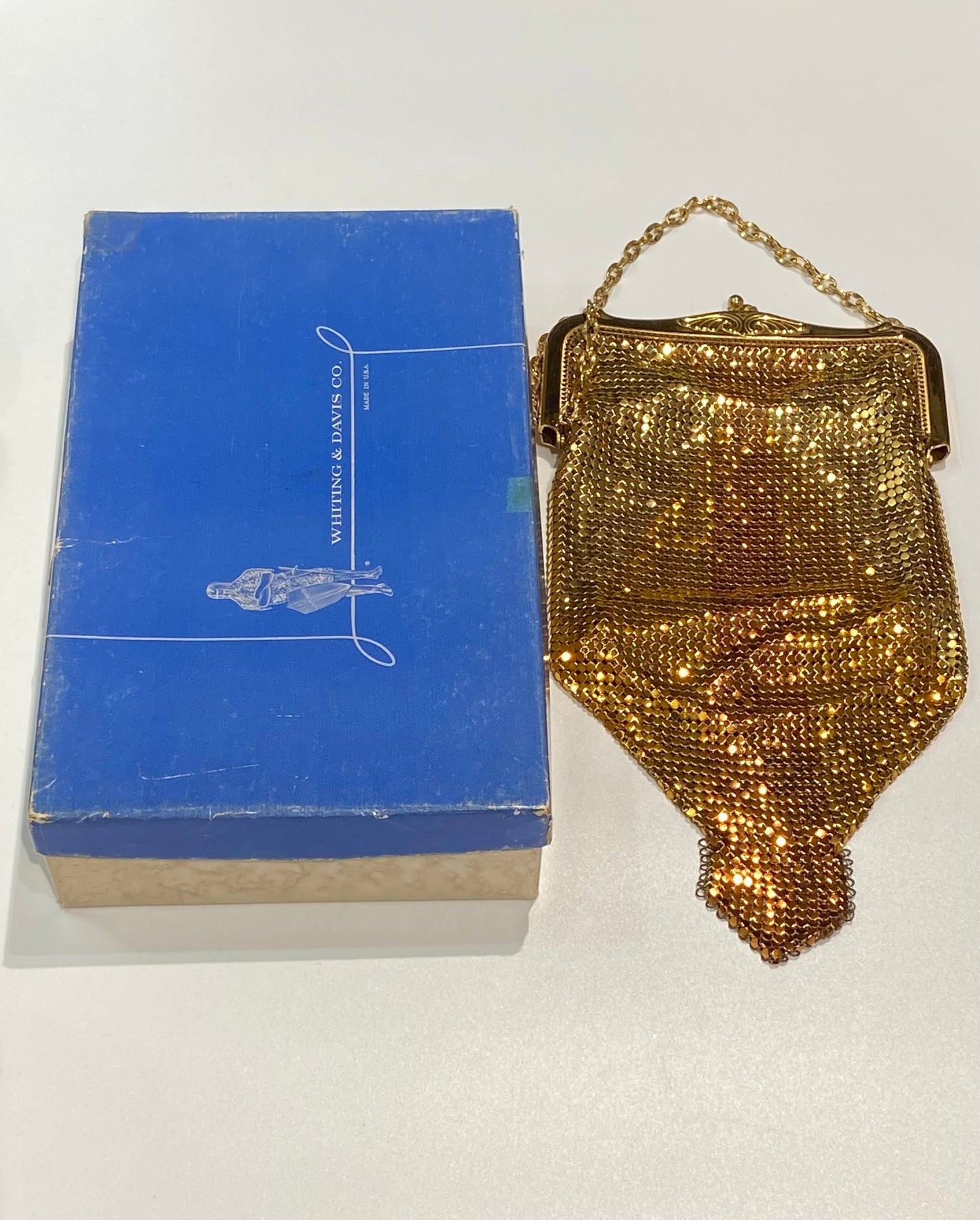 Vintage Whiting & Davis Colour Mesh Purse with Original Box