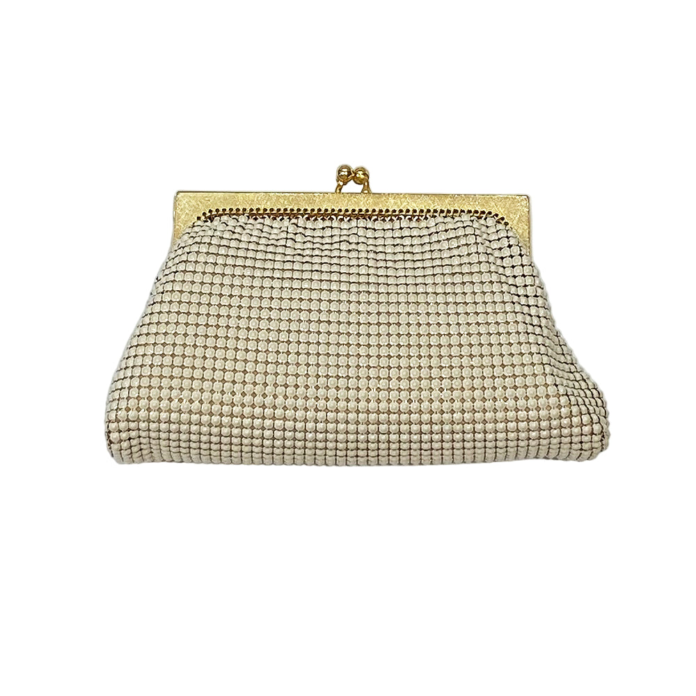 Vintage Whiting & Devis White Mesh Coin Purse with Original Box