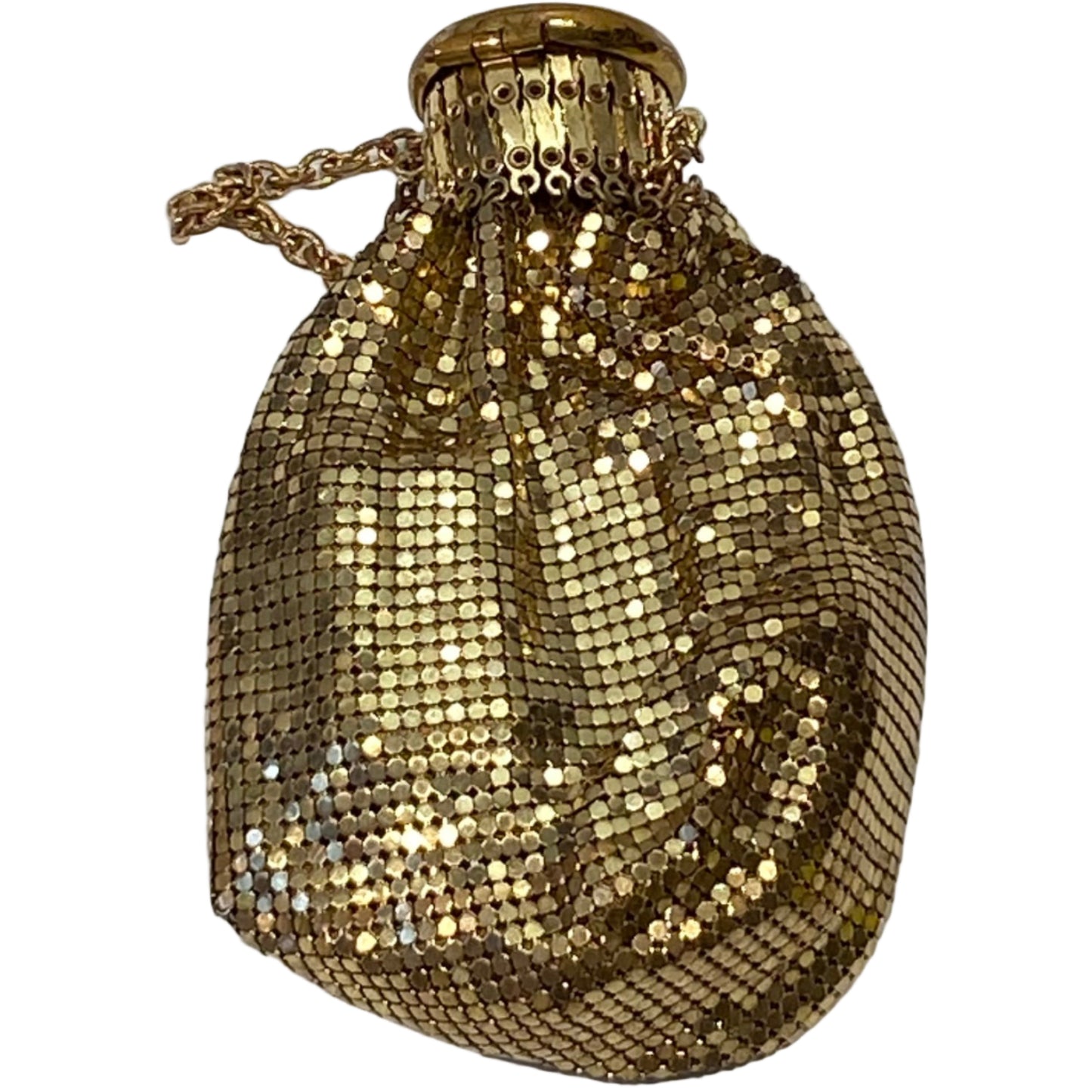 Vintage Whiting & Davis Gold Mesh Chain Evening Bag with Original Box
