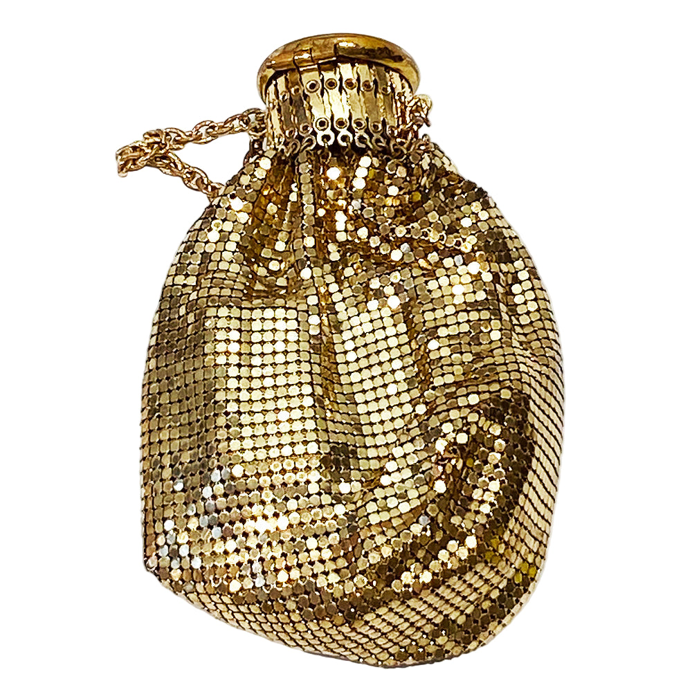 Vintage Whiting & Davis Gold Mesh Chain Evening Bag with Original Box