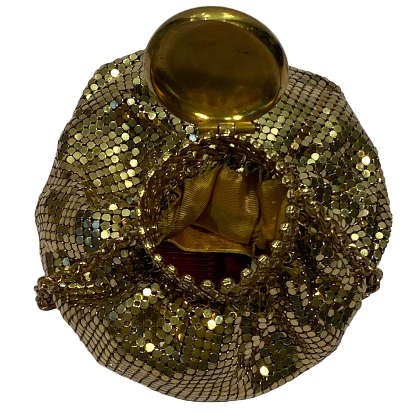 Vintage Whiting & Davis Gold Mesh Chain Evening Bag with Original Box