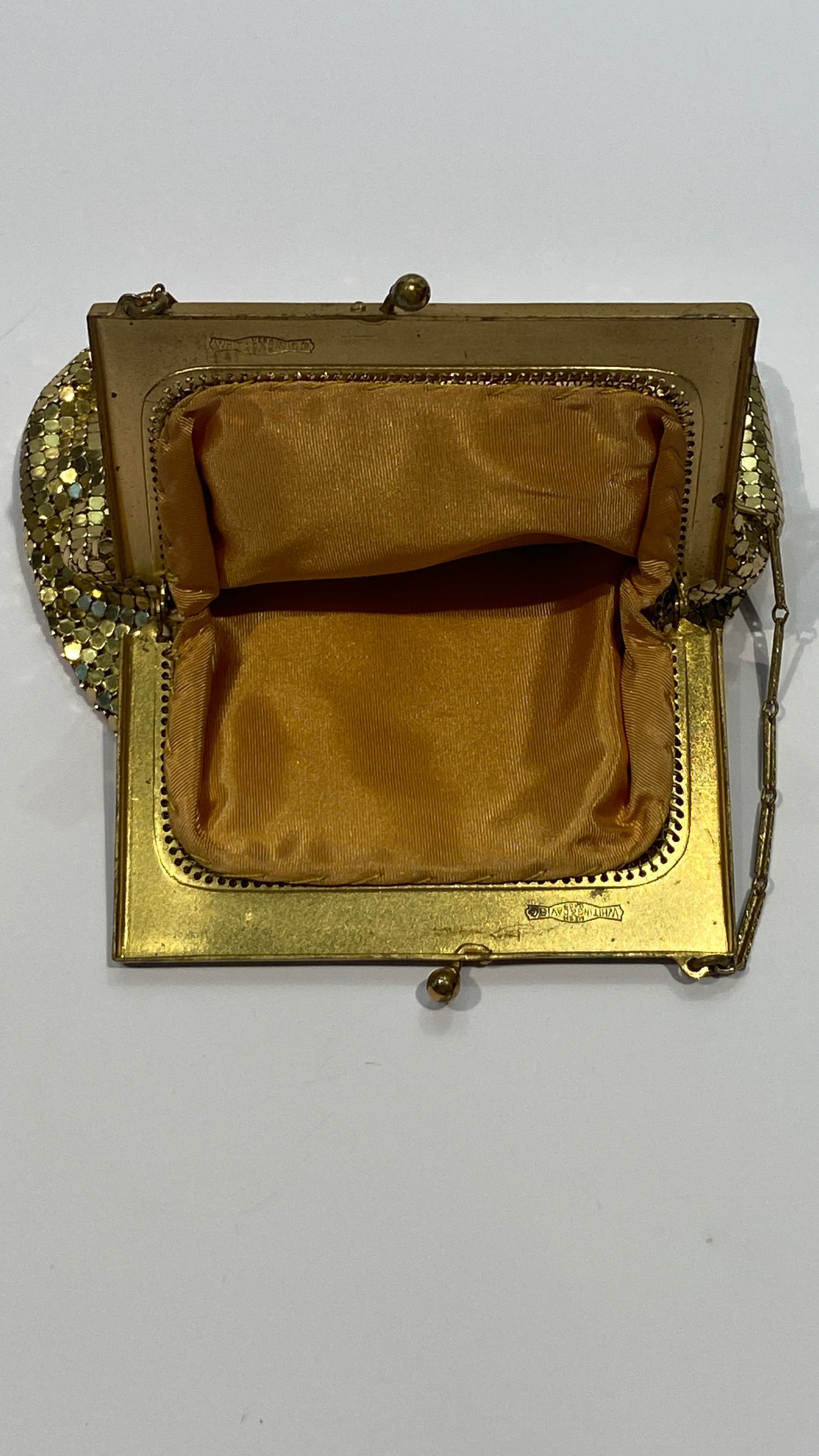 Vintage Whiting And Davis Gold Mesh Coin Purse with Original Box