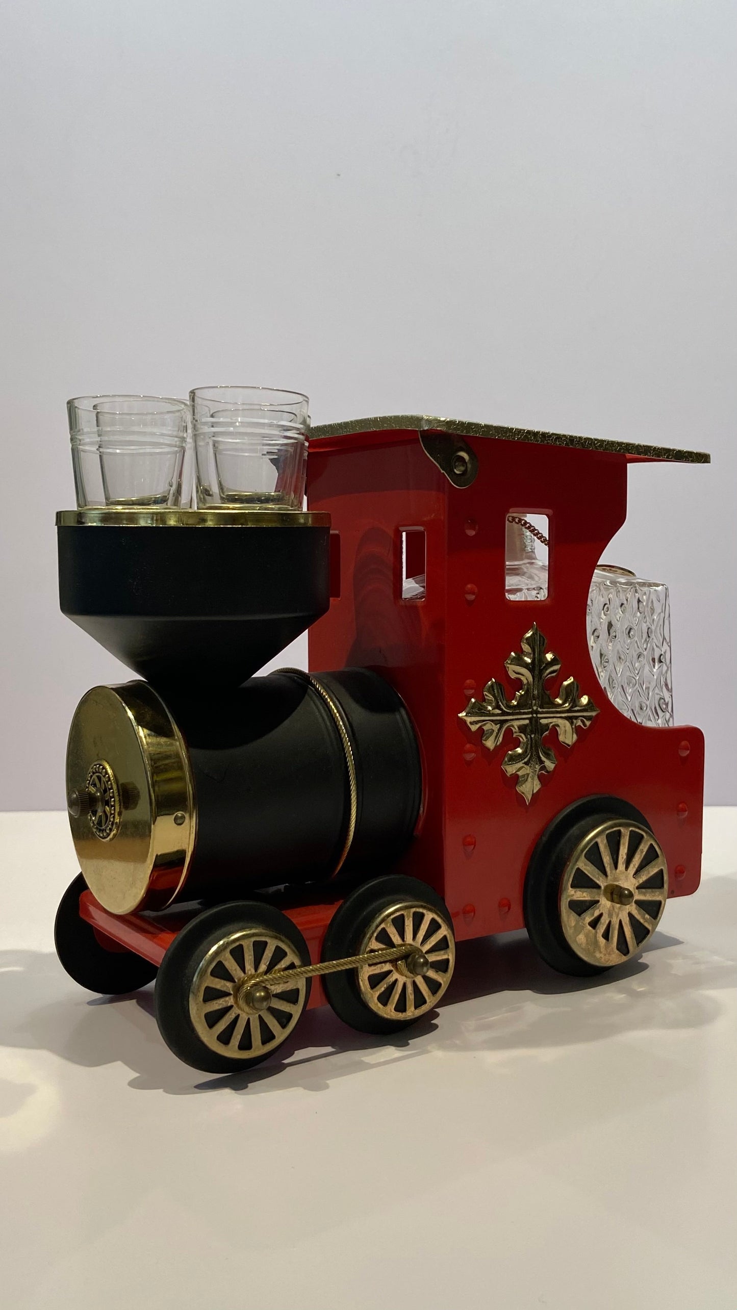 Vintage circa 1970s Kitsch Tin Locomotive Steam Train Set