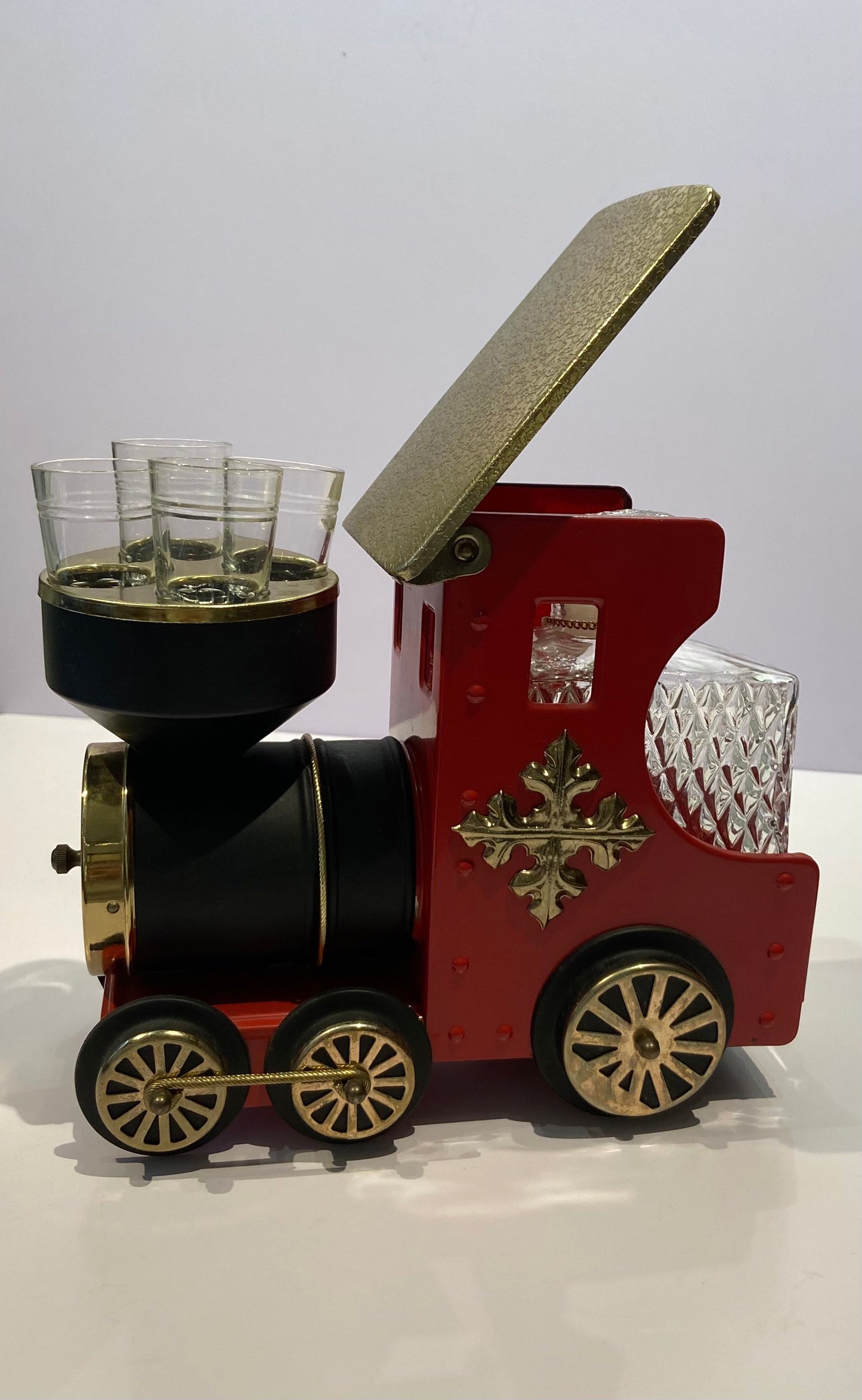 Vintage circa 1970s Kitsch Tin Locomotive Steam Train Set