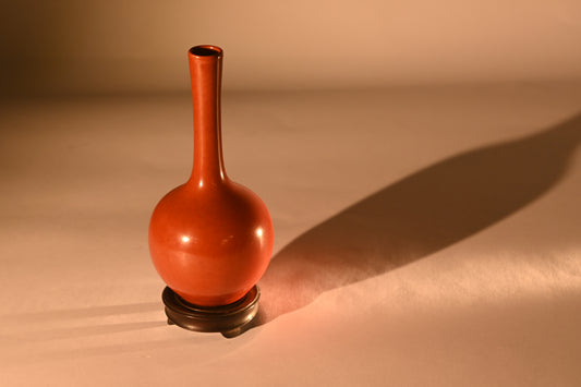 19th Century A Coral Red Vase