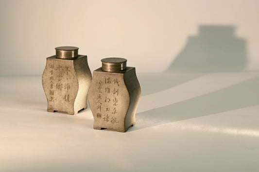 A pair of Pewter Tea Caddies, 19th Century
