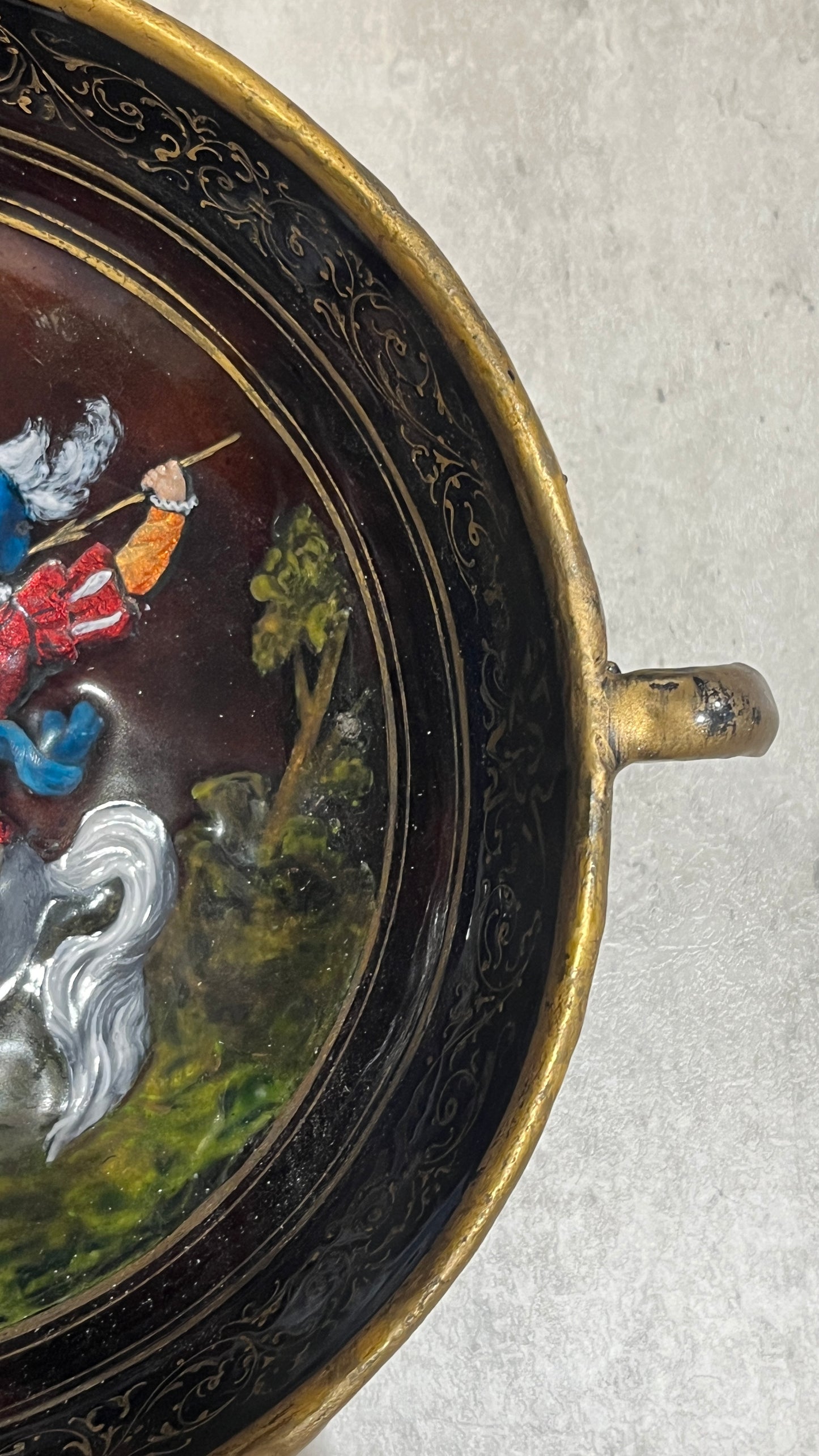 1860 Antiques French Limoges Enamel Charger