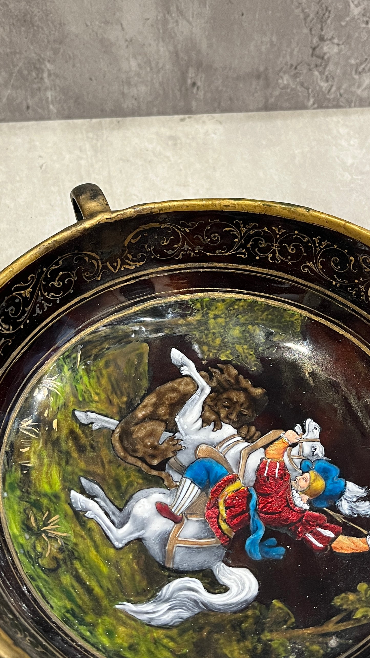 1860 Antiques French Limoges Enamel Charger
