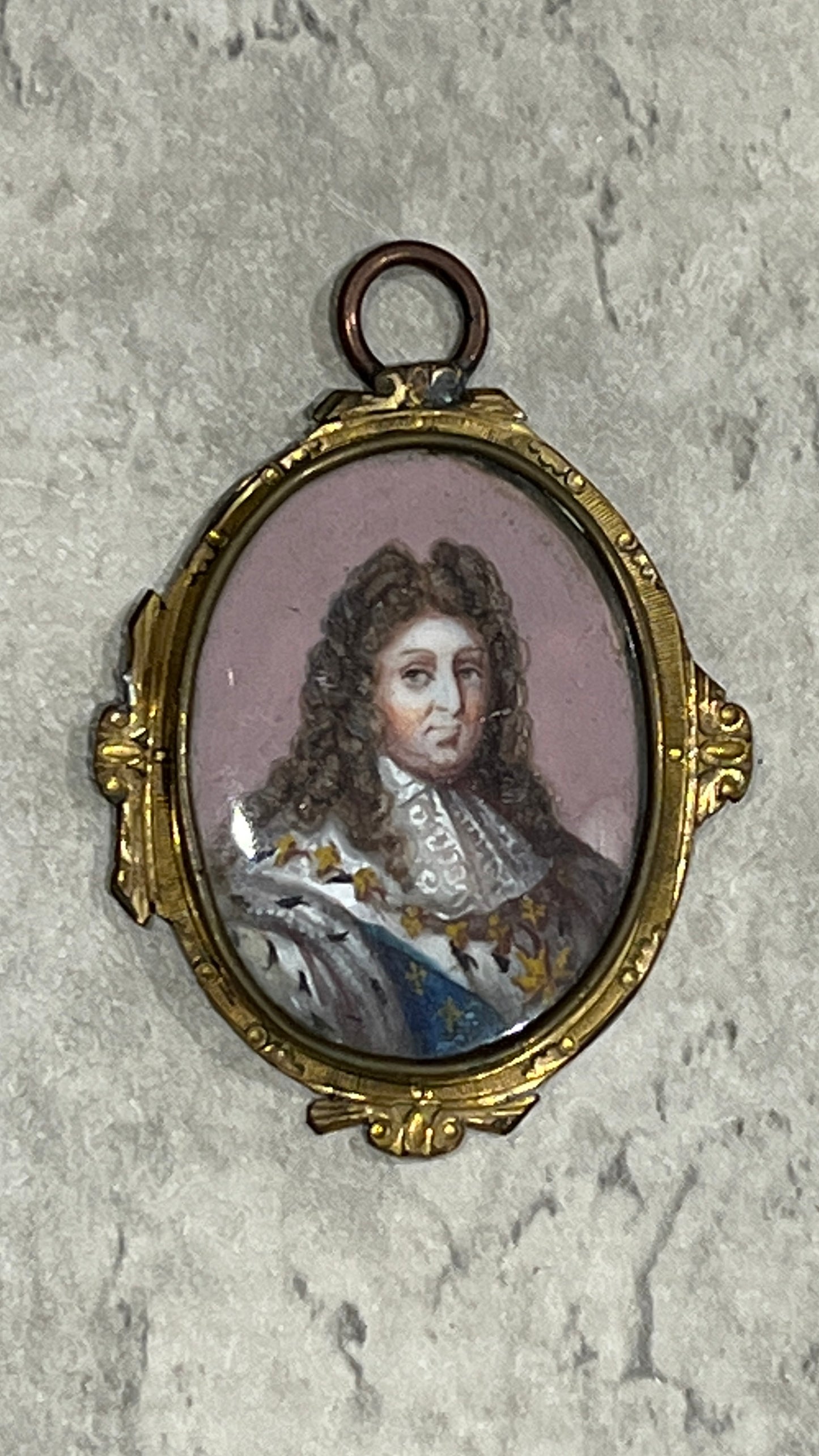King Louis XIV French Enamel Miniature Late 18th century