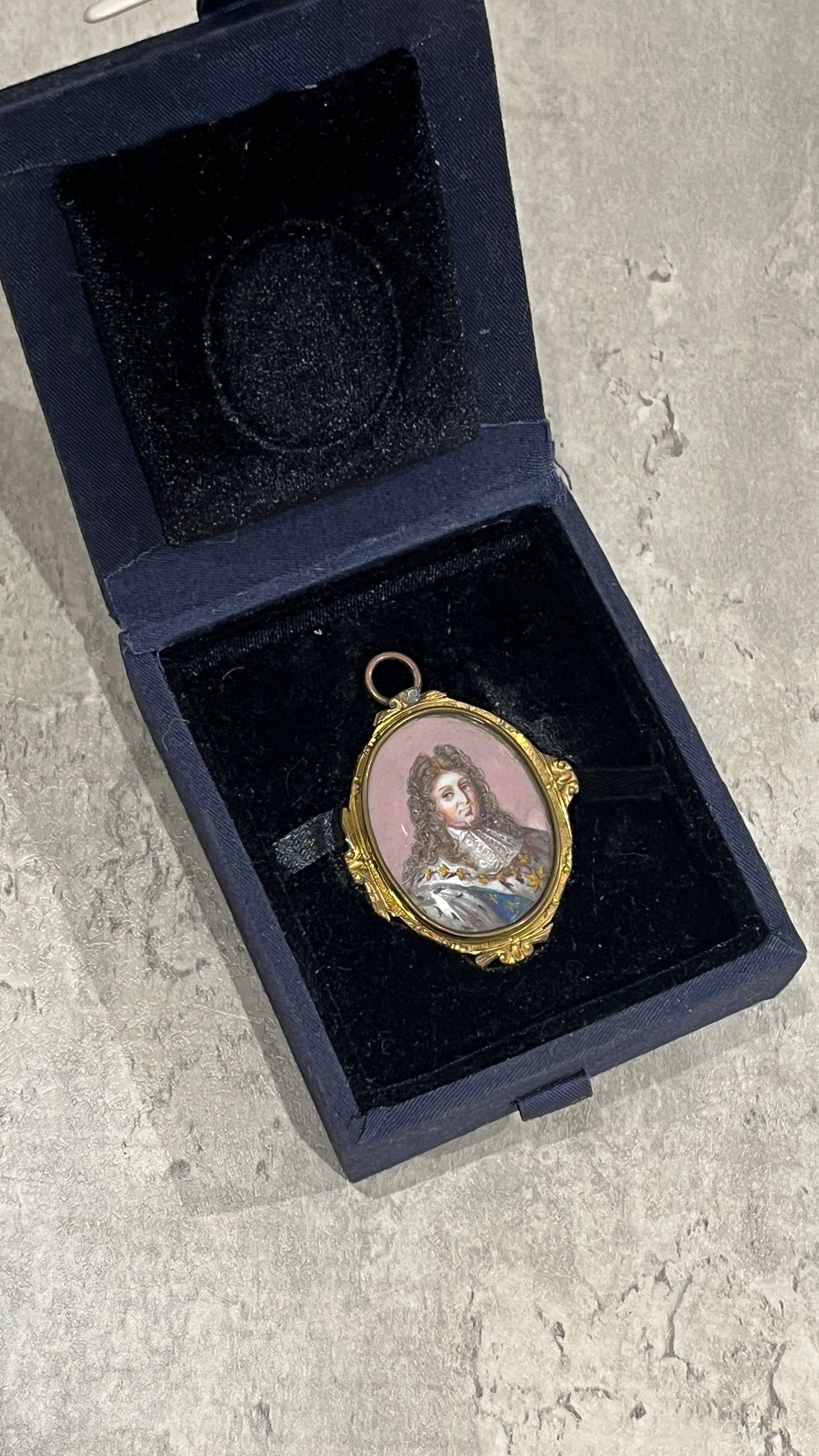 King Louis XIV French Enamel Miniature Late 18th century