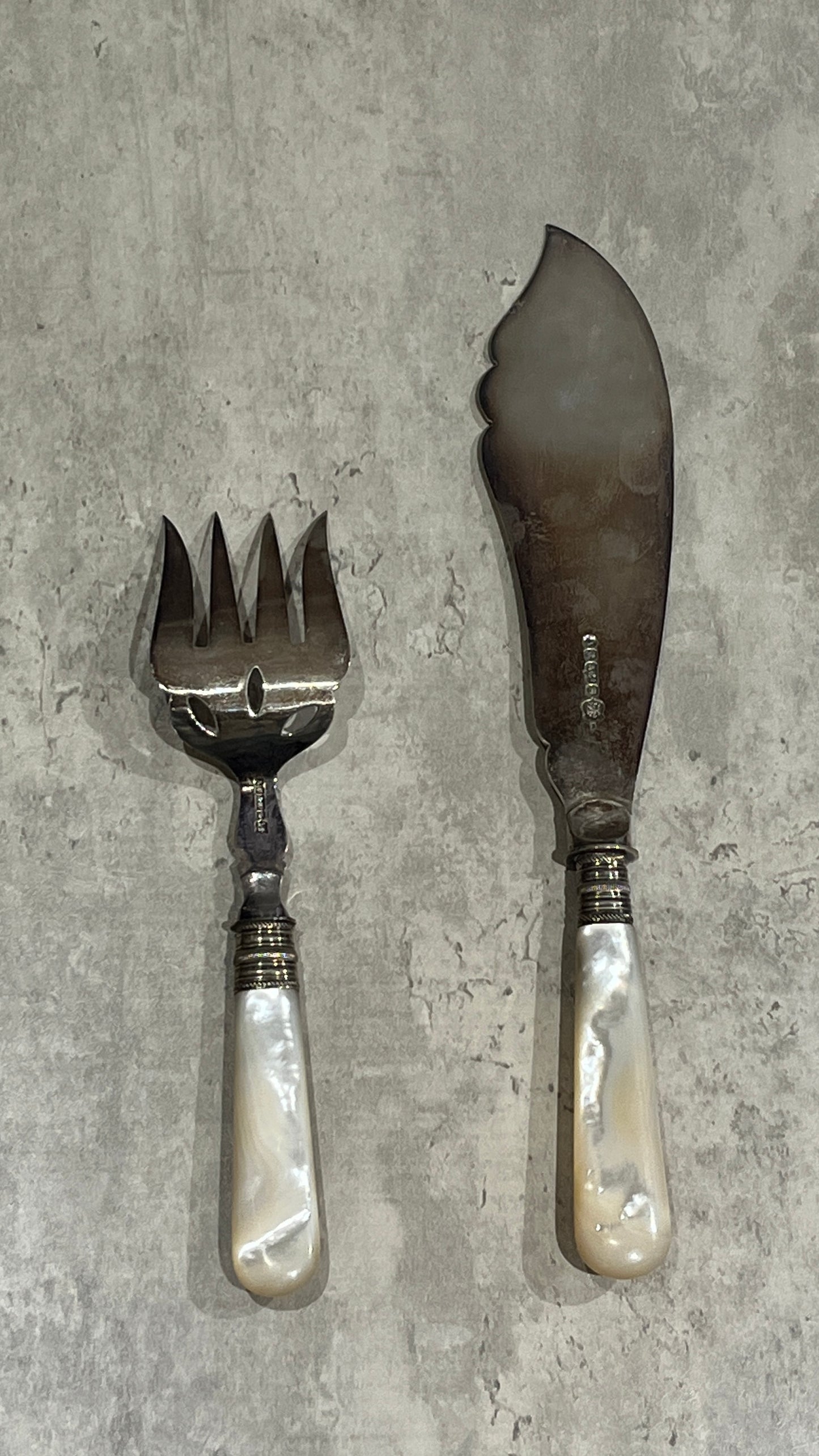 A Pair of Victorian Mother of Pearl Fork & Knife