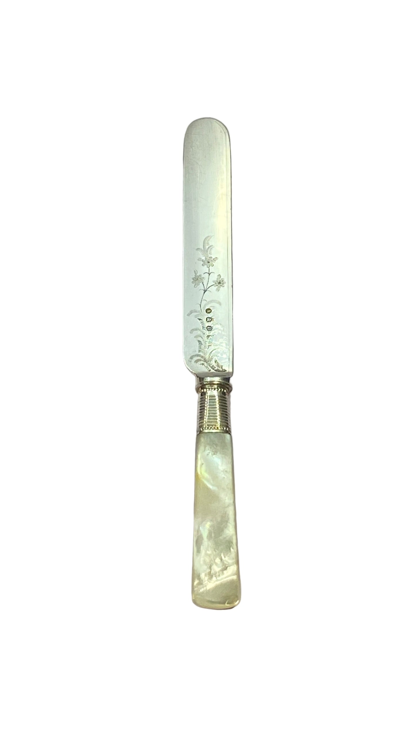 VINTAGE CANTEEN OF 24 SILVER PLATED AND MOTHER OF PEARL DESSERT KNIVES AND FORKS (MOP-60X)