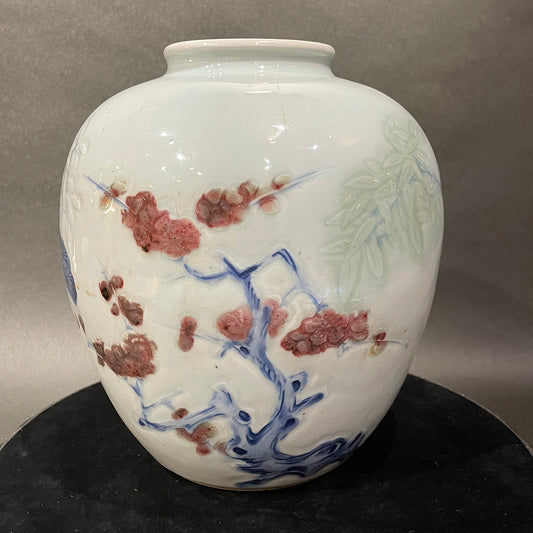 A Three Friends of Winter Tri Colour Jar , KangXi, Qing Dynasty