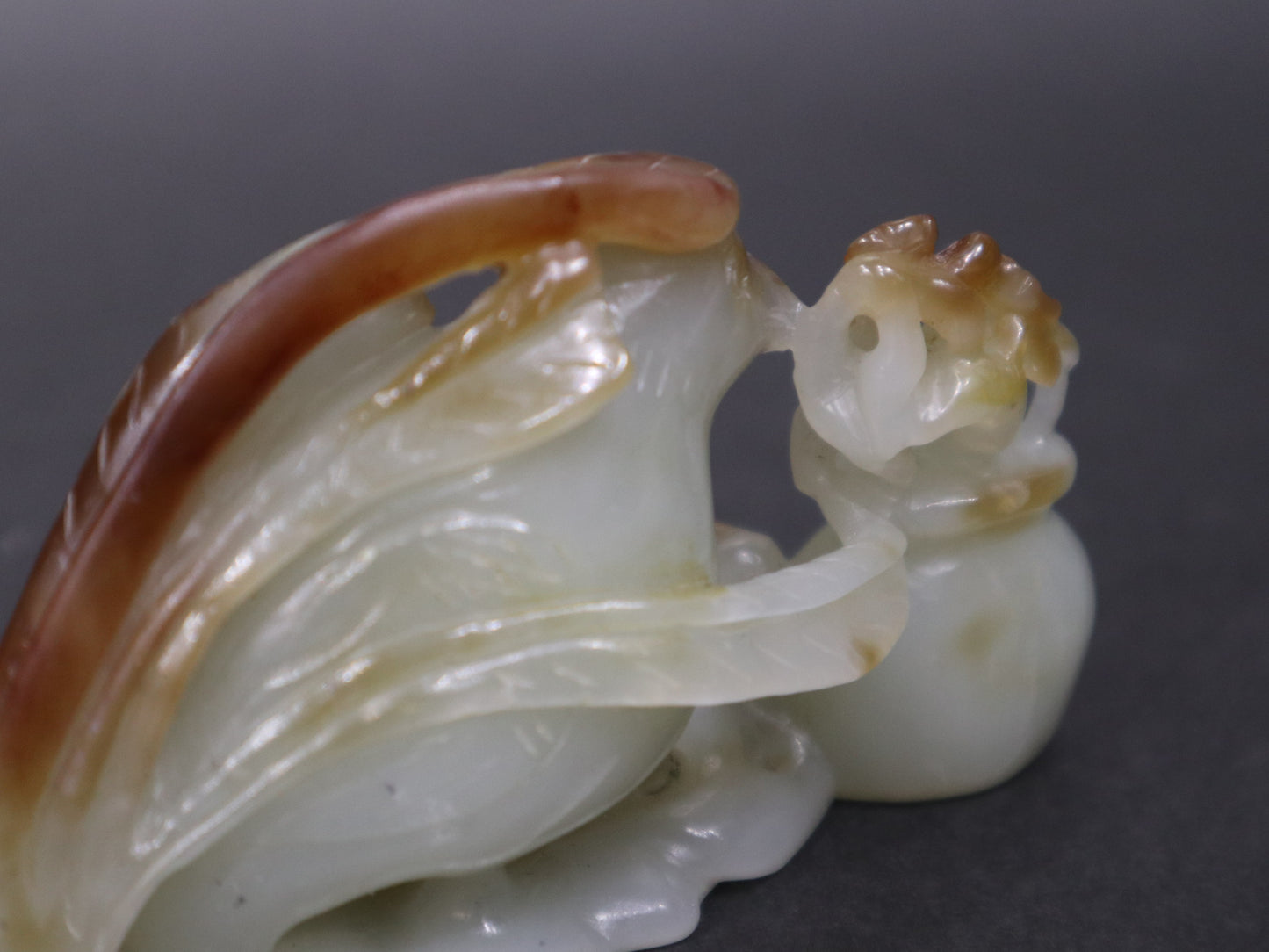 A Yellow Jade Figure of Quail, 18th century Qing Dynasty