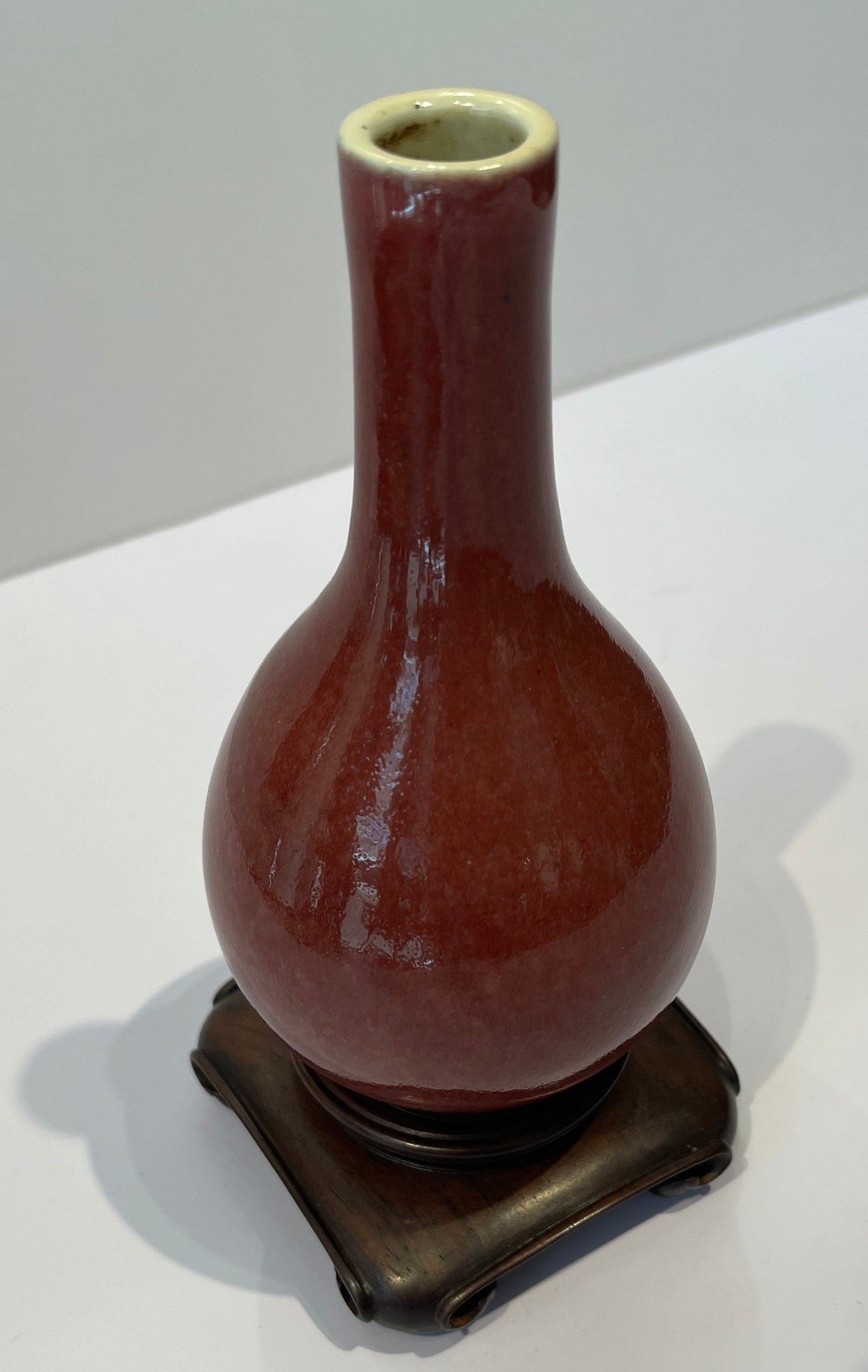 A Red Glazed Bottle Vase, 19th Century