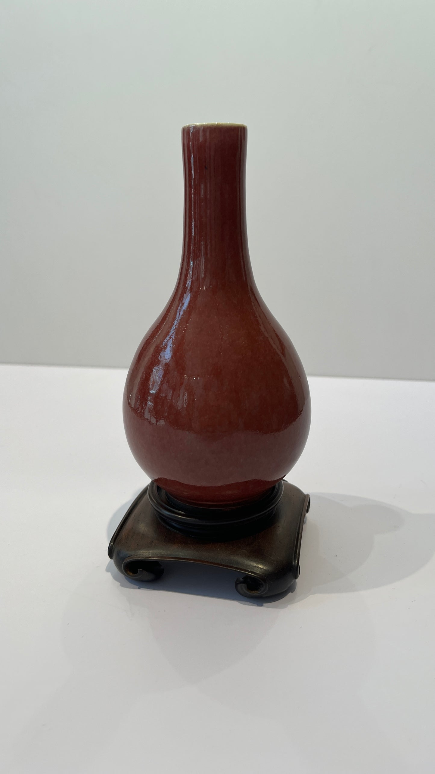 A Red Glazed Bottle Vase, 19th Century