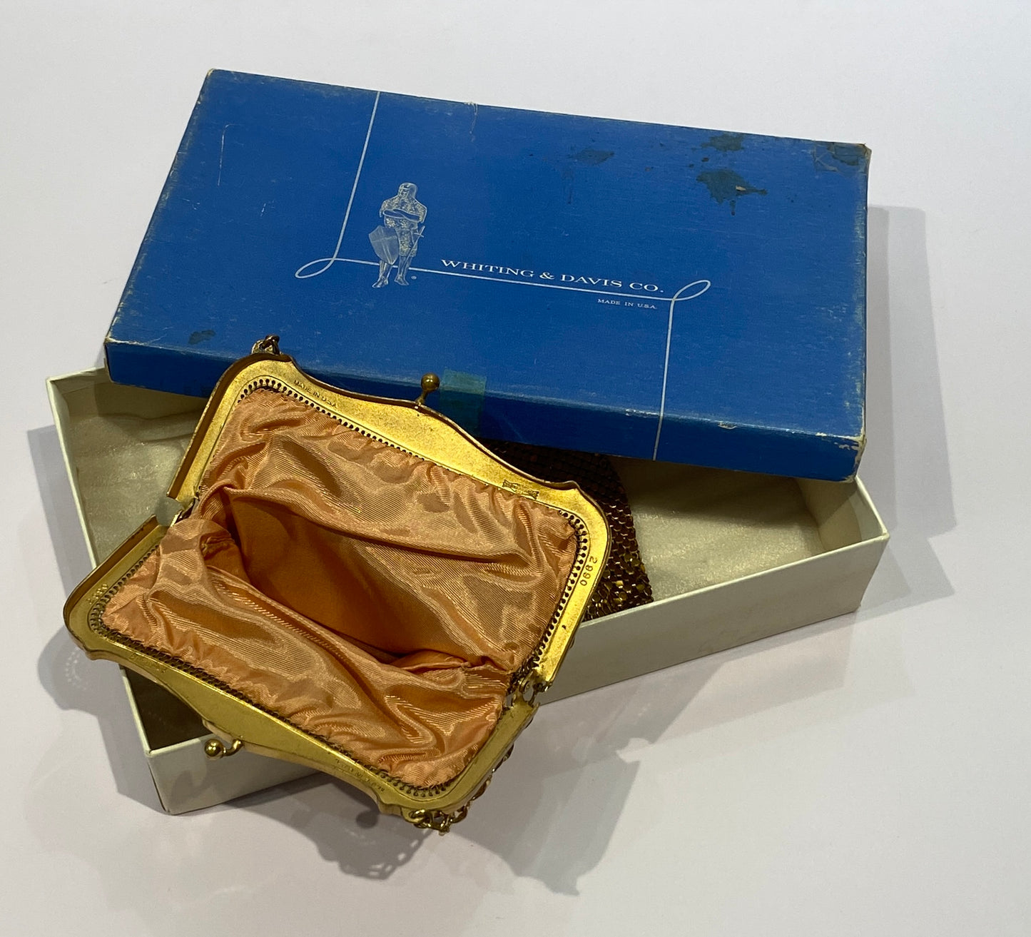 Vintage Whiting & Davis Colour Mesh Purse with Original Box