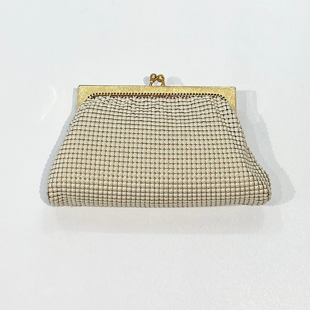 Vintage Whiting & Devis White Mesh Coin Purse with Original Box